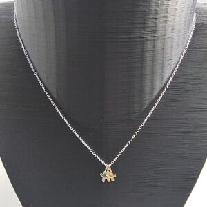 Adjustable 18.75 Inch Sterling Silver Tri-Tone Cross Necklace
